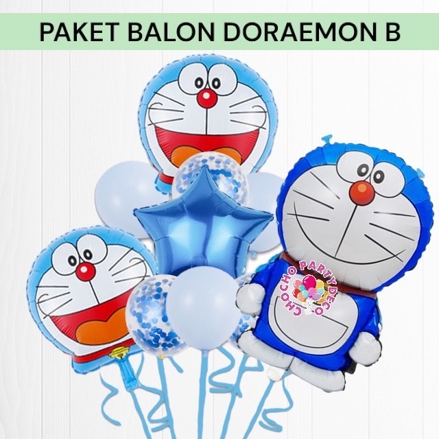 Paket Balon DORAEMON B / Dekorasi Ulang Tahun Doraemon Doremi Nobita