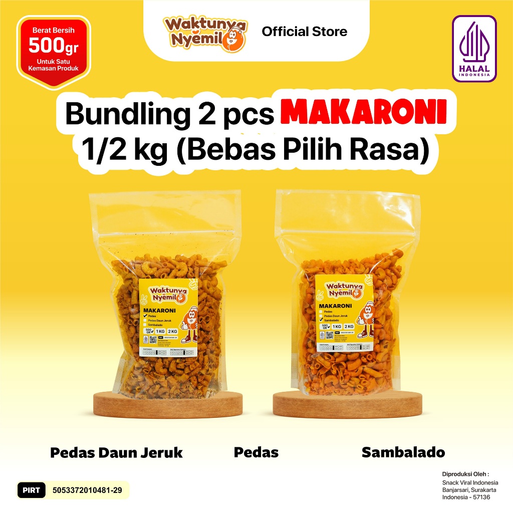 

BELI 1 DAPAT 2 MAKARONI BANTAT 1 KG Food Snack Camilan