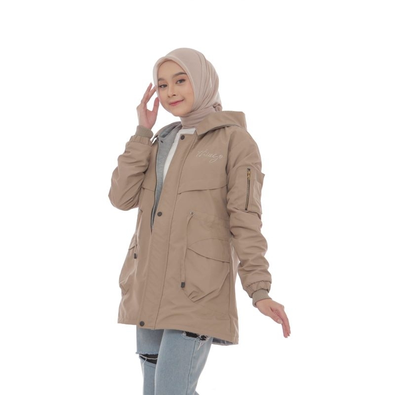 Thiago Official-Aurora Jaket Parka Wanita Bolak Balik