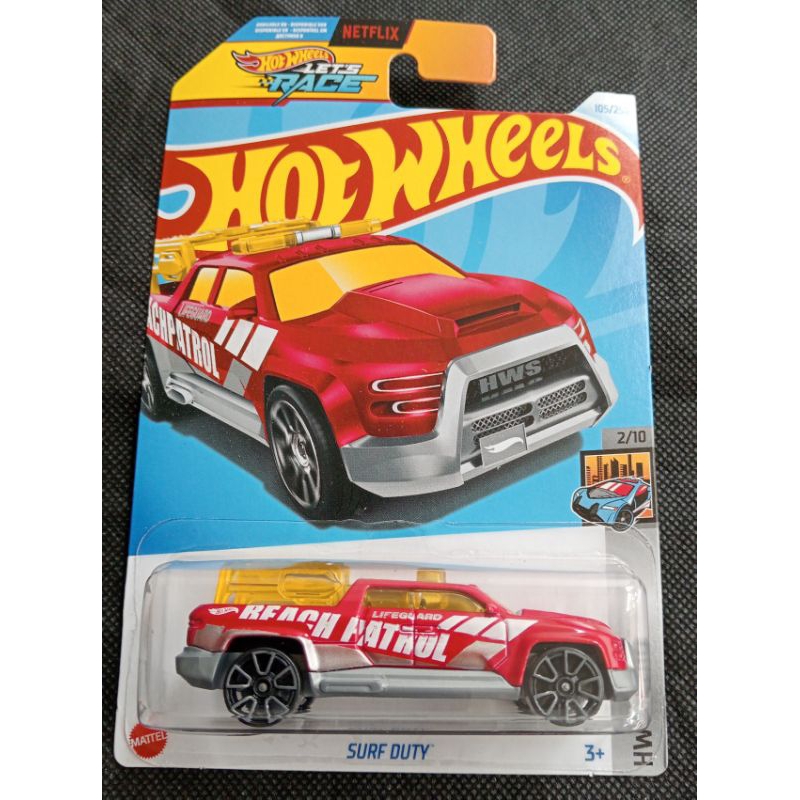 HOT WHEELS  LET'S RACE SURF DUTY MERAH HEAVY PATROL