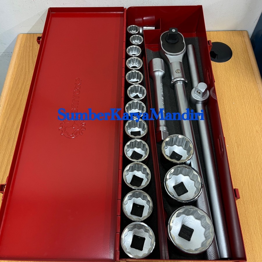 Kunci Socket Set Inch Bullocks 3/4" DR 12PT 1-3/16" - 2" (19Pcs)