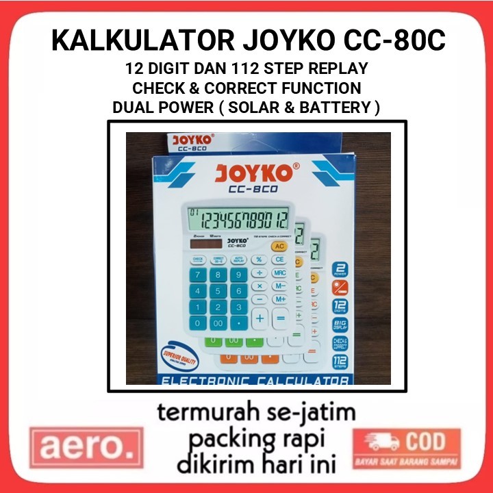 

Calculator Kalkulator Joyko CC-8 12 Digits Check Correct