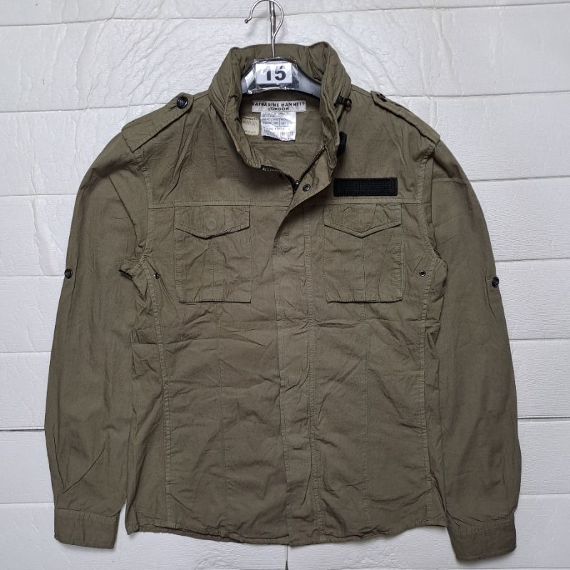JAKET OUTER SHIRT ARMY BY KATHARINE HAMNETT SIZE L FIT M
