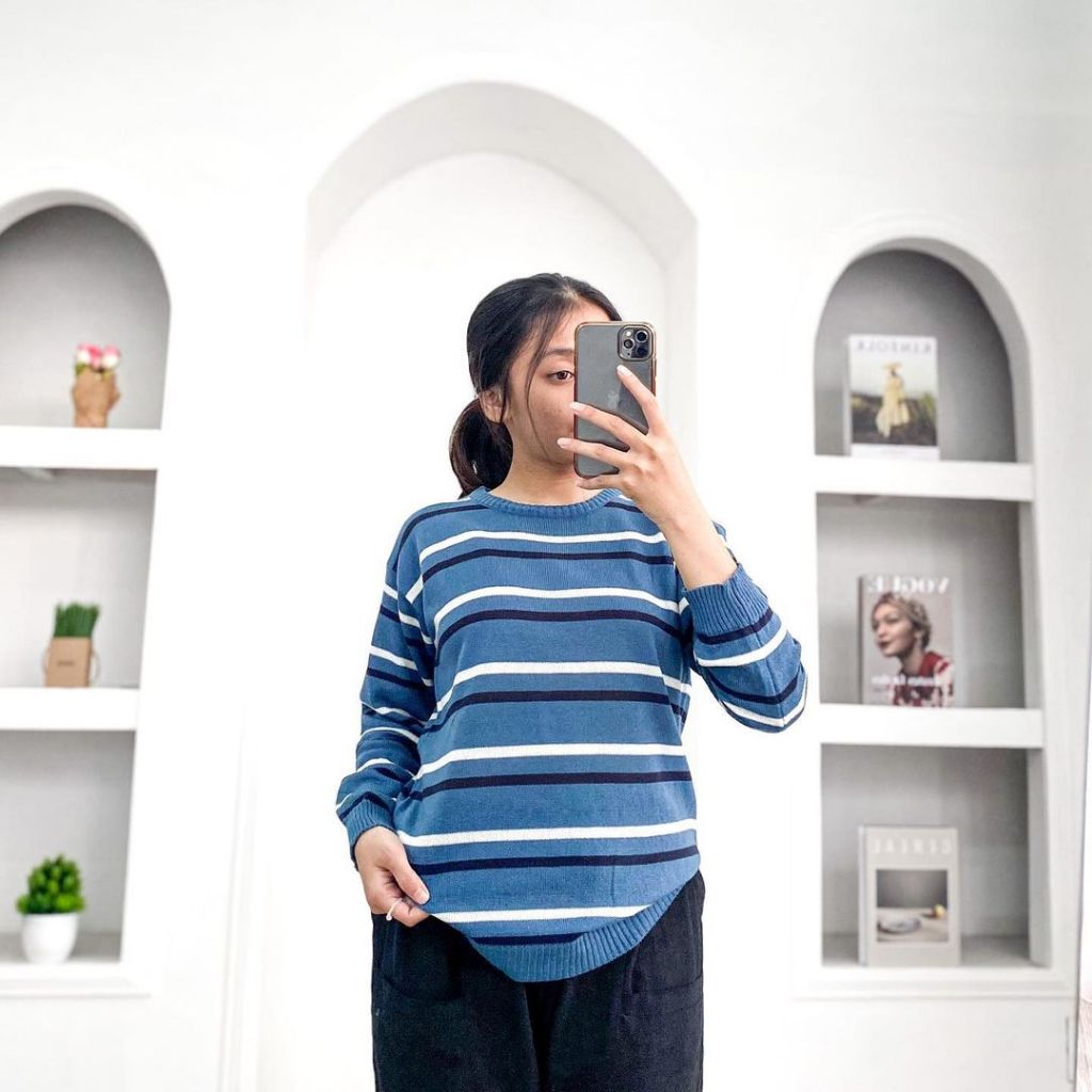 Sweater Oversize Kekinian WENDY SWEATER Bahan Knite Atasan Sweater Lengan Panjang Model Terbaru