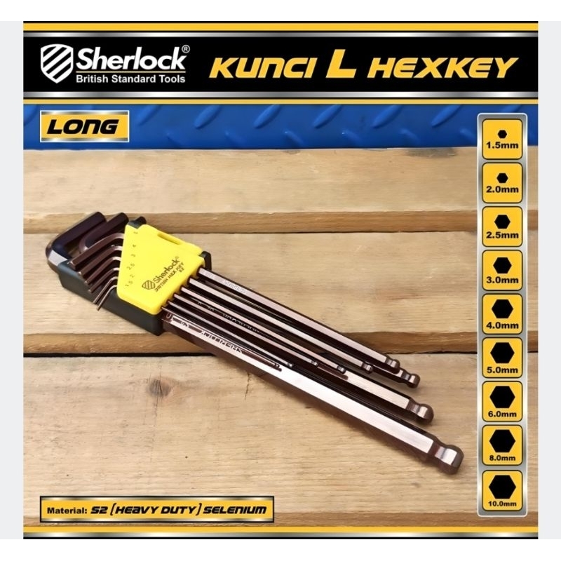 Sherlock Kunci L Set 9 pcs mm Long (Panjang ) Kunci L Set Sherlock Tool