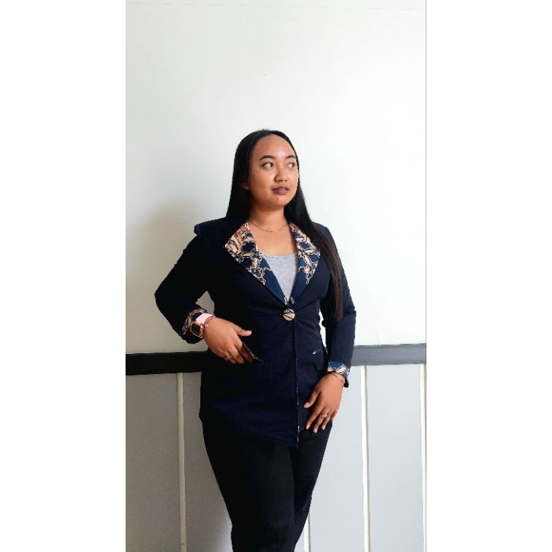 Jas Wanita Kombinasi Batik