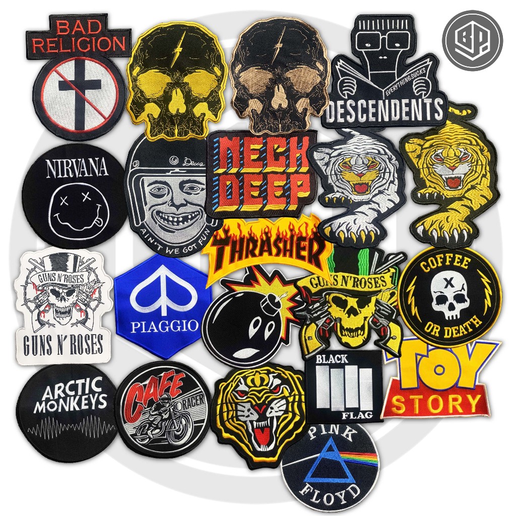PATCH BORDIR BESAR BACK PATCH EMBLEM MUSIK BAND METAL BRAND PREMIUM