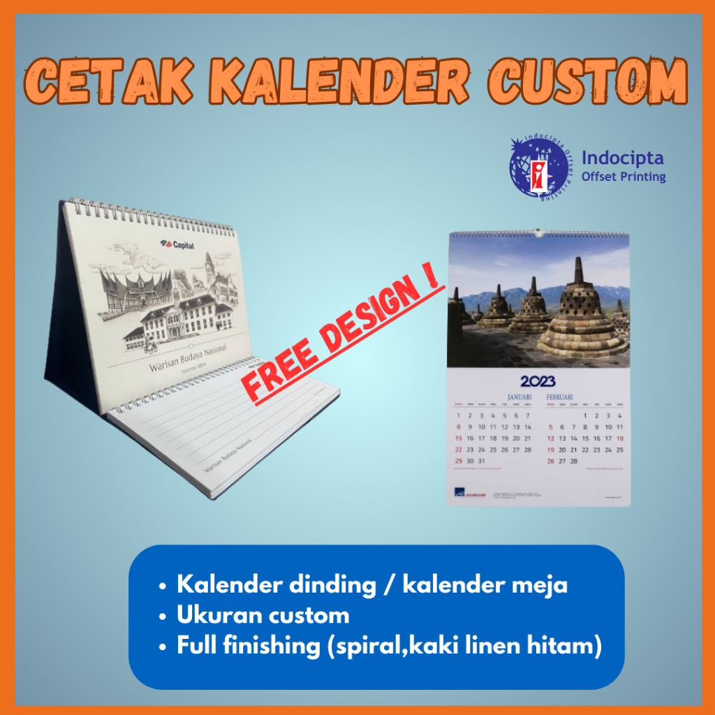 

Kalender Meja Spiral Ukuran 15 x 21 cm Custom- FREE DESIGN!