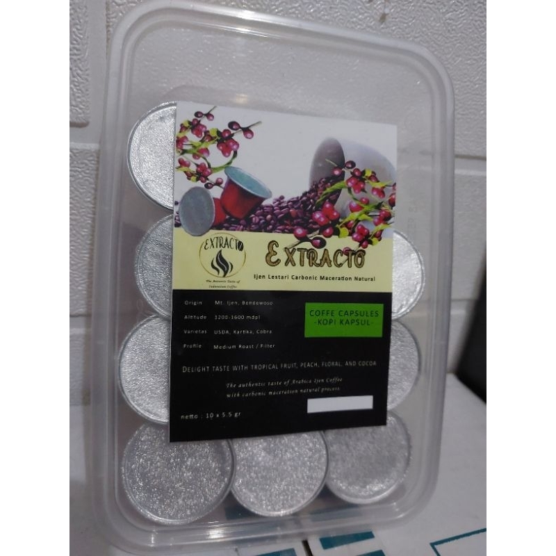 

Extracto Kopi Kapsul Nespresso arabica ijen CM natural [5,5 gr x 10 pcs]