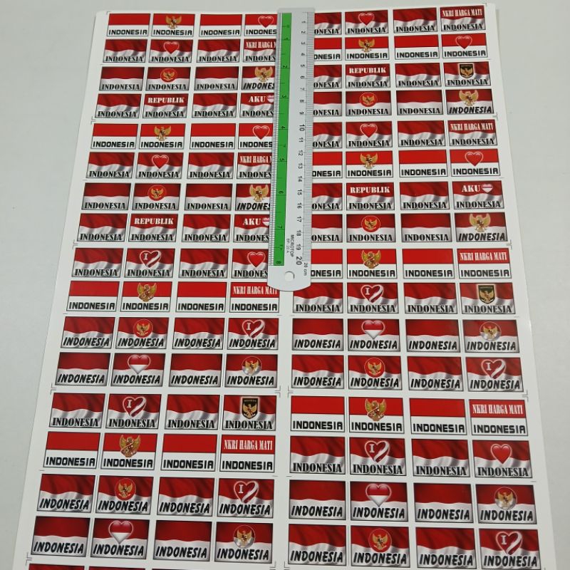 

stiker pipi NKRI merah putih 1 Lembar 47x28cm isi 160 stiker