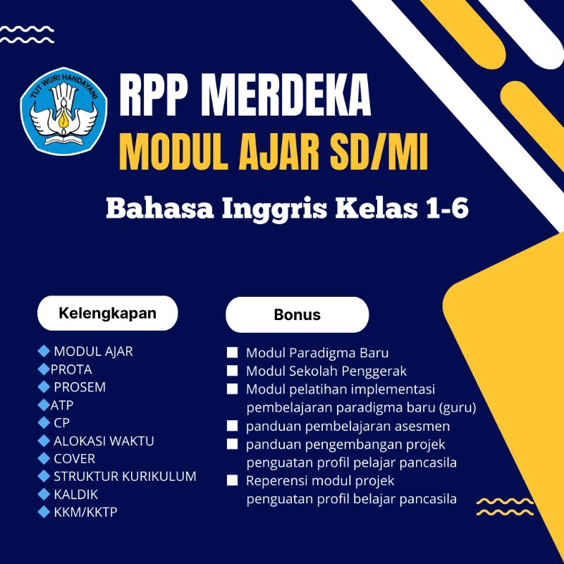 

RPP Merdeka Bahasa Inggris Kelas 1-6 Kurikulum Merdeka
