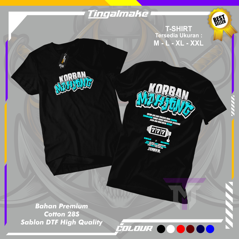 Kaos Korban Mahjong Vol 1 T-Shirt Unisex - Kaos Distro Mahjong - Kaos Slot - Kaos Pragmatic - Free S