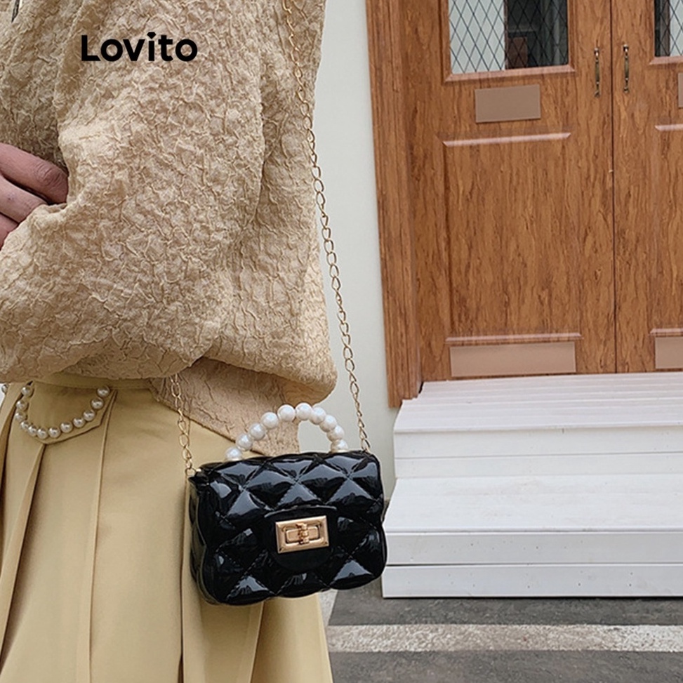Lovito Tas Jelly Mini Anak Tas Jelly Mutiara Tas Jelly Karet Modis Tersedia Berbagai Warna t K5D8