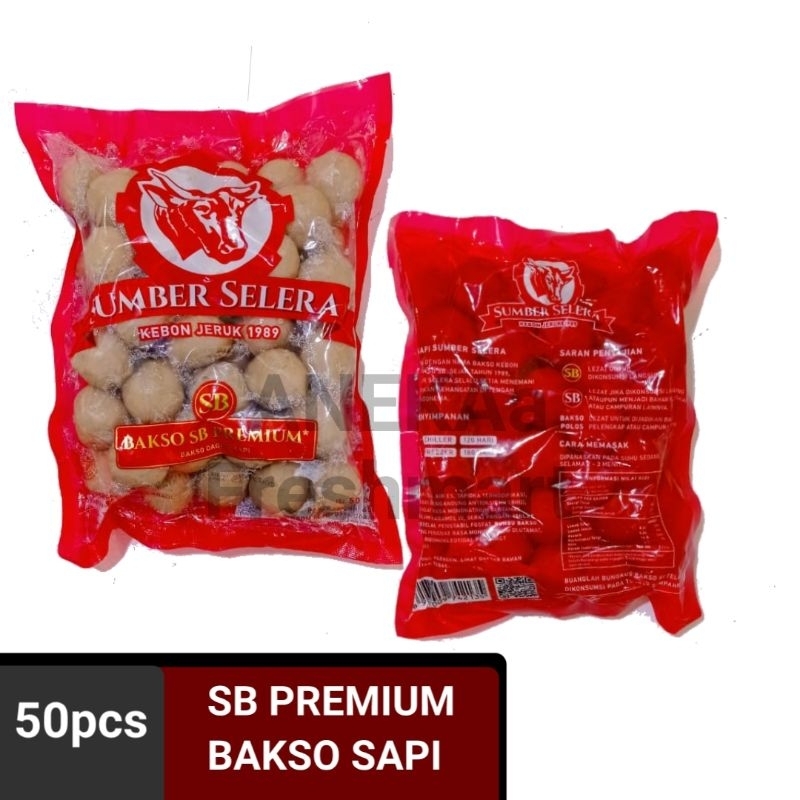 

SB PREMIUM BAKSO SAPI ISI 50PCS BAKSO SUMBER SELERA BASO SAPI BEEF BALL