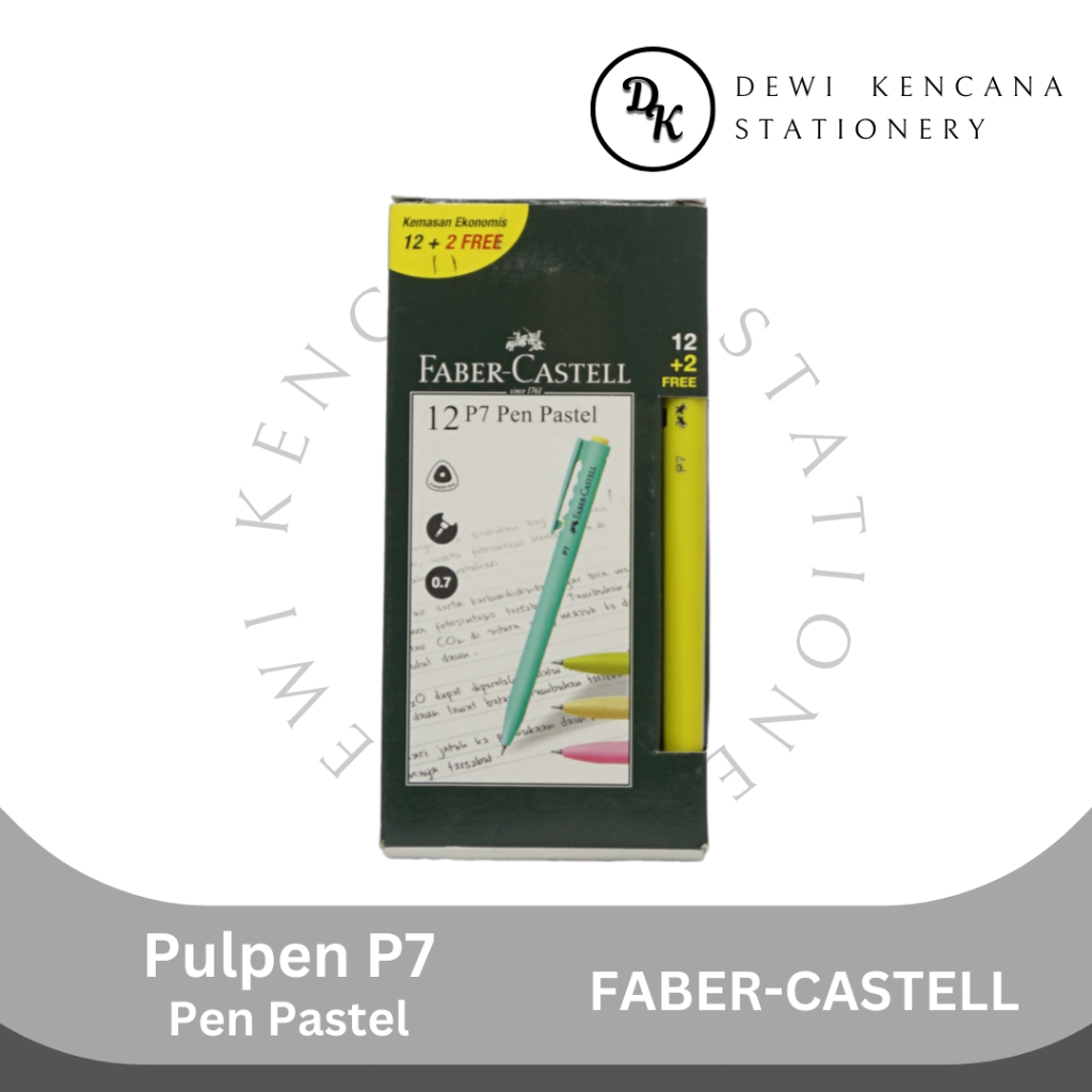 

Pulpen Faber-Castell P7 Pen Pastel 0.7 1 Pak Isi 12+2 Pcs