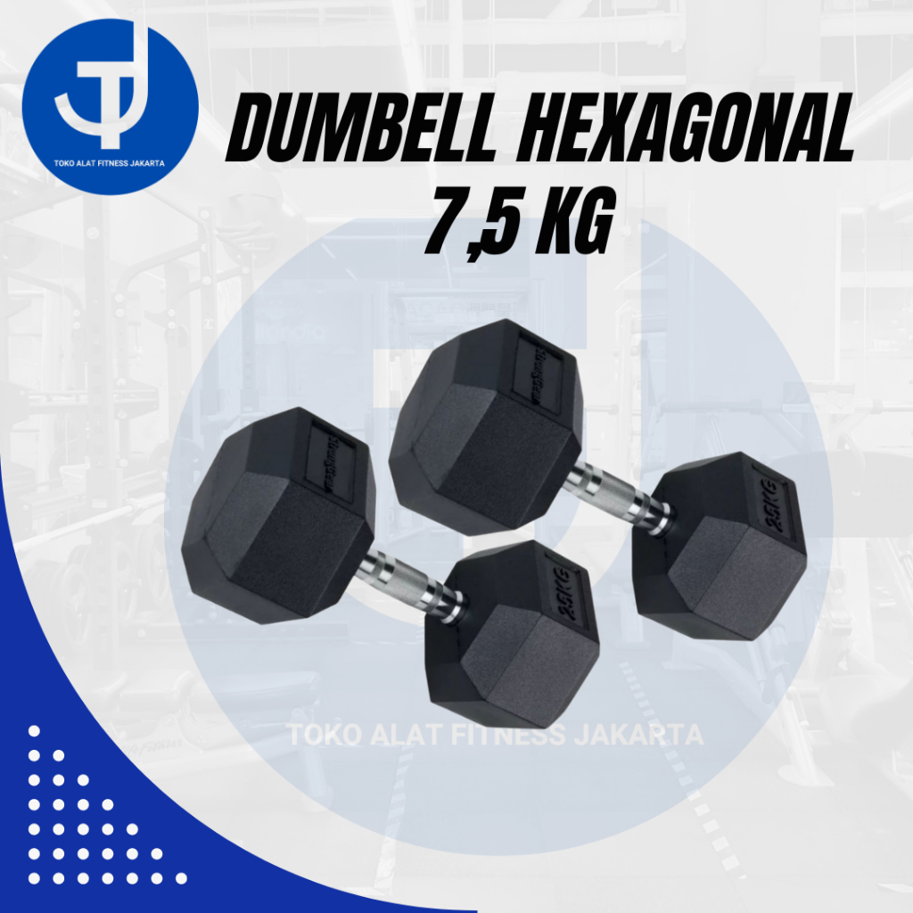 Dumbell hexagonal 7,5 kg IMPORT ORIGINAL barbel hexagonal dambel hex