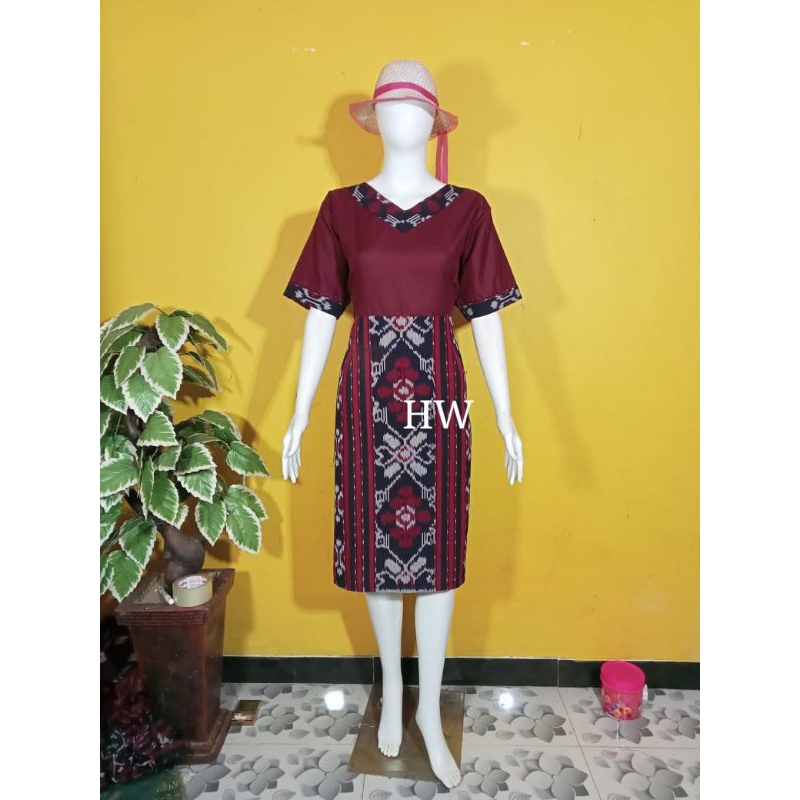 DRESS TENUN KOMBINASI