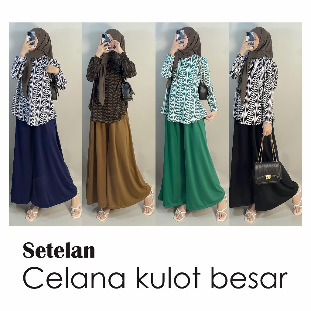 Setelan Heba Set Celana Kulot Besar 149 ANESAFASHION