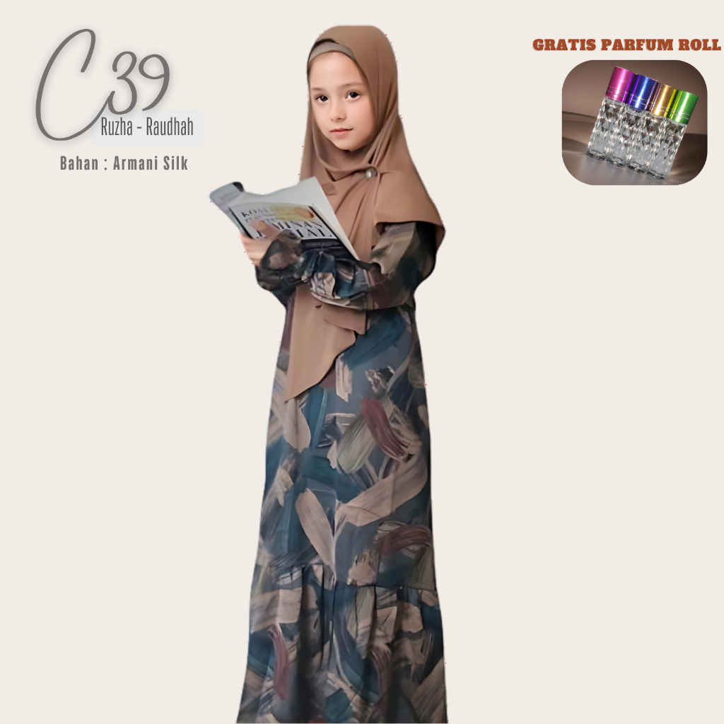 Gamis Anak Perempuan Premium 2-12 Tahun RAUDHAH Armani Silk