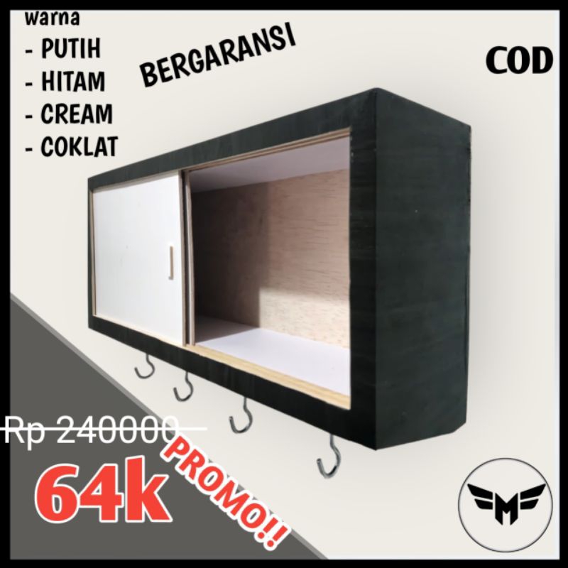 Rak dinding aesthetic gantungan kunci rak sliding kayu putih rak serbaguna rak kosmetik rak gantunga