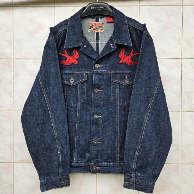 DENIM JACKET TRUCKER JOHNNY BLAZE LIKE ETERNAL EVISU MOMOTARO SUGARCANE IRON HEART JAKET DENIM HIPHO