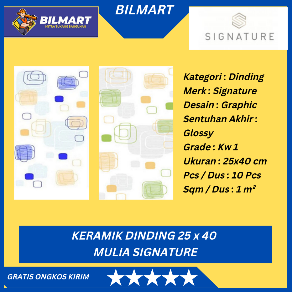KERAMIK DINDING MULIA SIGNATURE ALTIMA BLUE 25x40