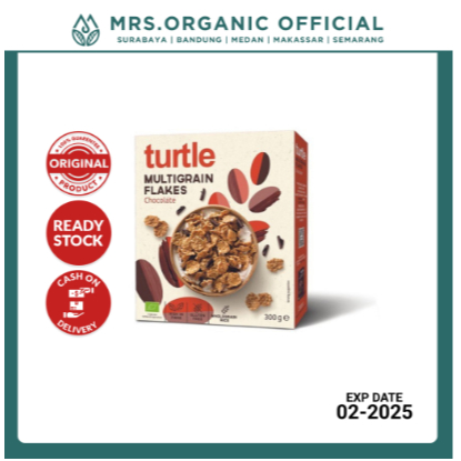 

Sereal Sehat Flake Coklat Turtle Organic Multigrain Flakes with Dark Chocolate 300g - Kaya Serat Gluten Free Vegan Organik