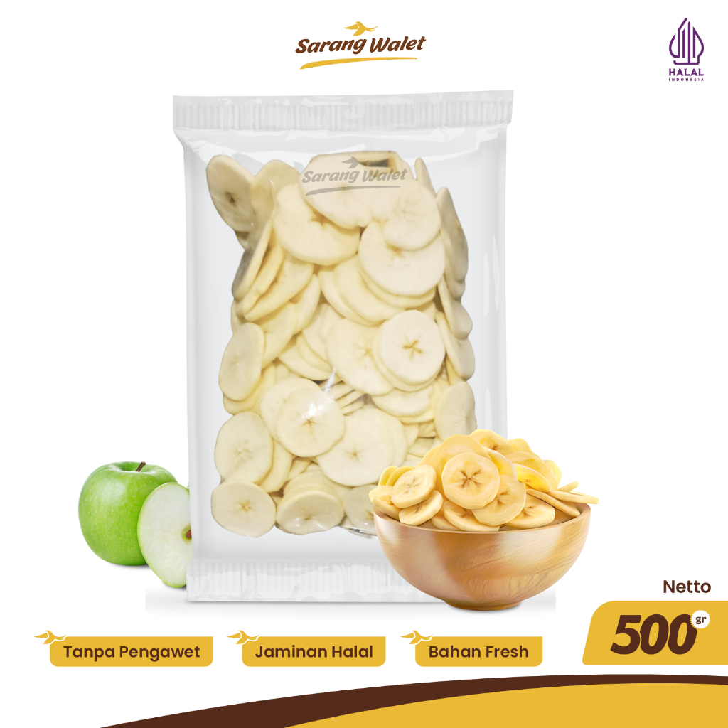 

Keripik Buah Apel 500gr Sarang Walet Oleh-Oleh Batu Malang Kemasan Plastik Tebal Halal Tanpa Pemanis