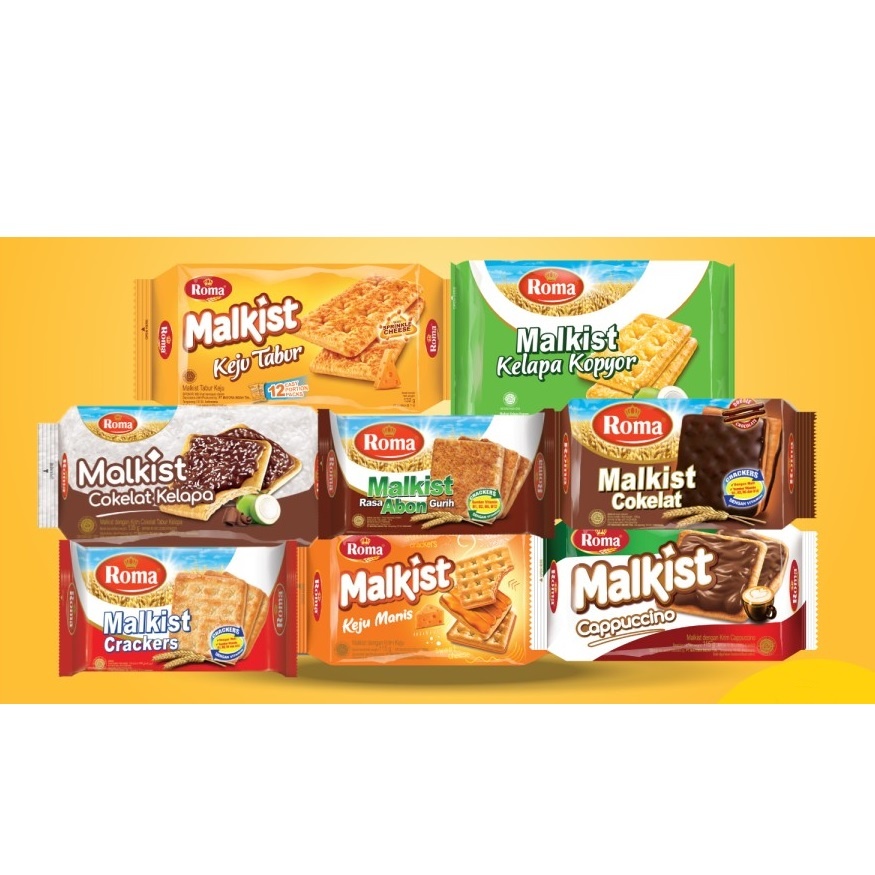 

Roma Malkist 100G Keju Manis Crackers Cokelat Abon Kopyor All Variant