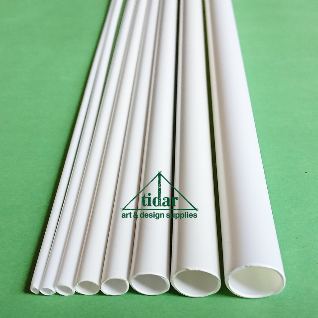 

[MR] White Round Plastic Stick - Pipa Tube Hollow - Stik Plastik Putih Bulat Kosong #1