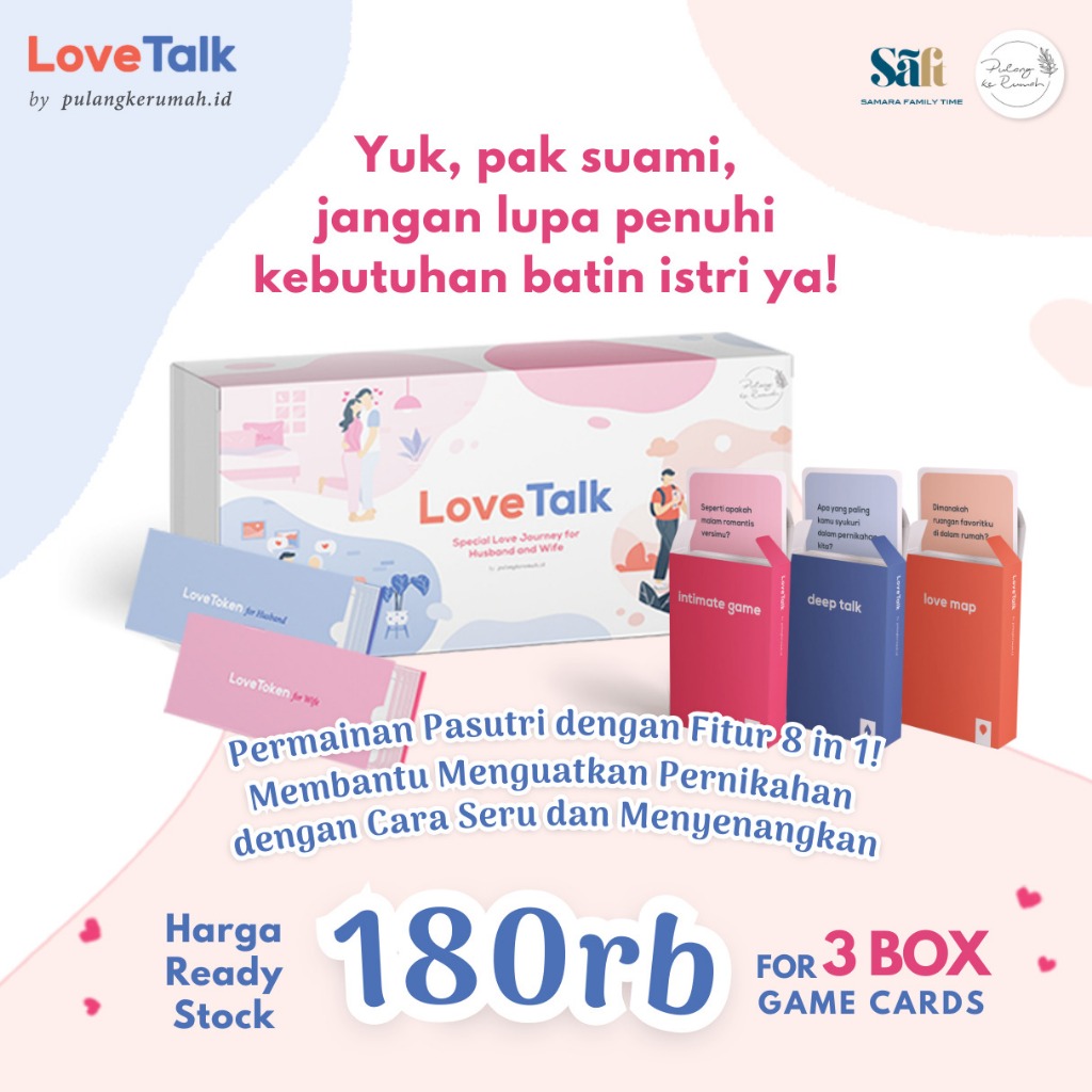 [Ready Stock] Love Talk - Kartu Permainan untuk Suami Istri - Lovetalk Pasutri Card SAFT