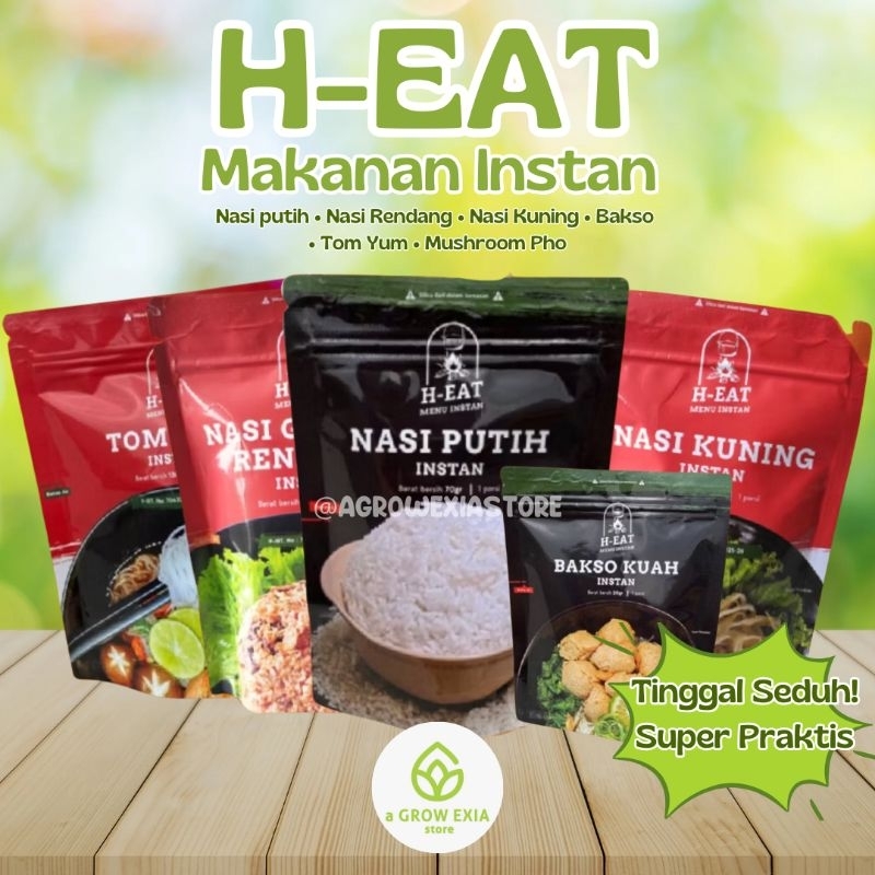 

H Eat Nasi Putih Instan Makanan Pendaki Gunung Camping Travelling Cepat Saji Bakso Tom Yum