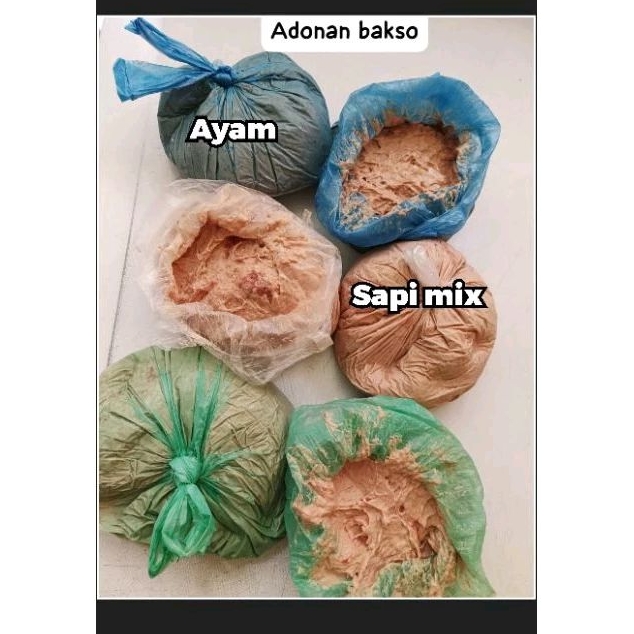 

Adonan bakso ayam dan sapi mix berat 1 kg buat tahu walik,tahu bakso,sempol,pentol,siomay