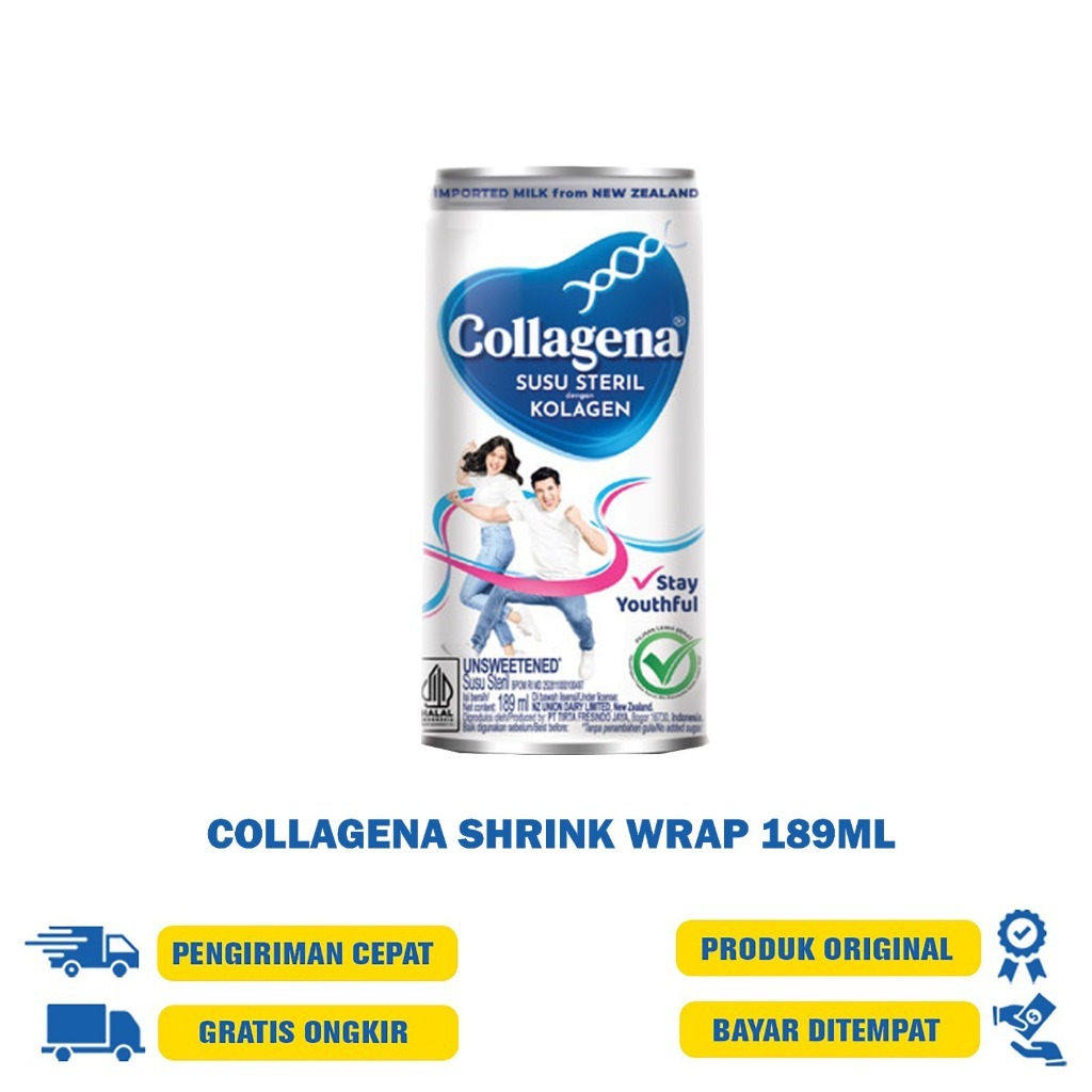 

collagena susu steril 189ml - susu tawar dengan kolagen - susu kolagena - susu kolagen - collagena milk no sweetener - susu untuk kulit dan sendi