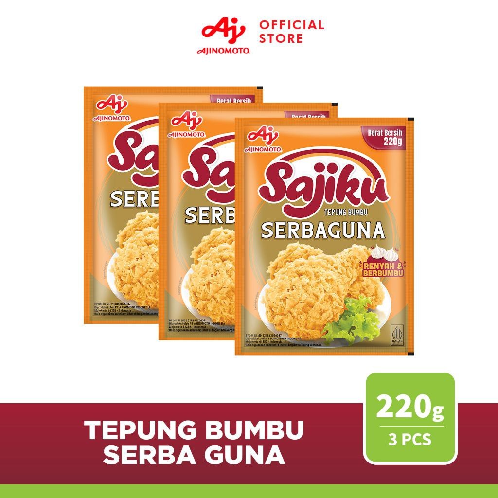 

PROMO 3PCS X 220Gr SAJIKU TEPUNG SERBAGUNA BUMBU INSTAN TEPUNG