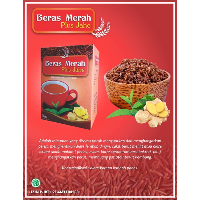 

BERAS MERAH PLUS JAHE - SOLUSI DIARE KARNA PERUT DINGIN