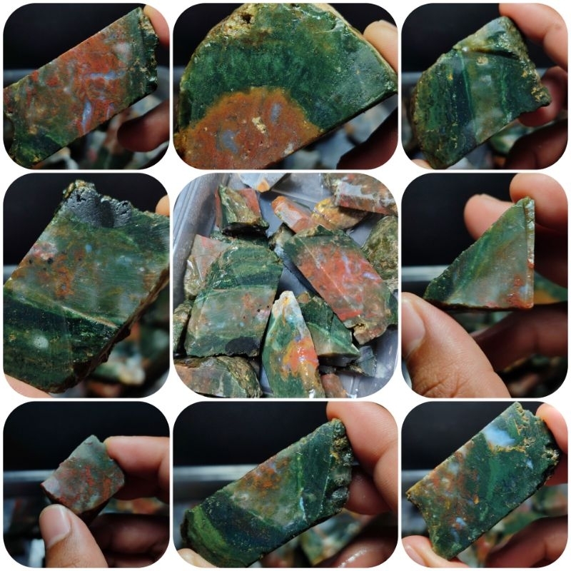 Pancawarna Kelawing motif lumut/bongkahan batu pancawarna/Bahanan pancawarna