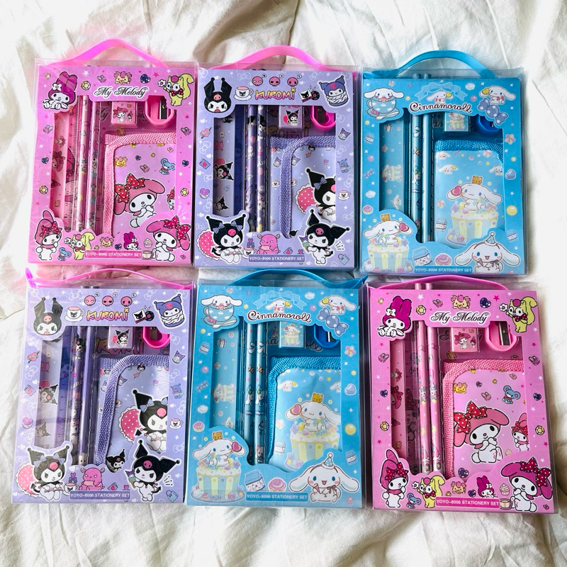 

Stationery Set Atk 7 in 1 Karakter Pensil rautan penghapus penggaris Dompet bonus stiker