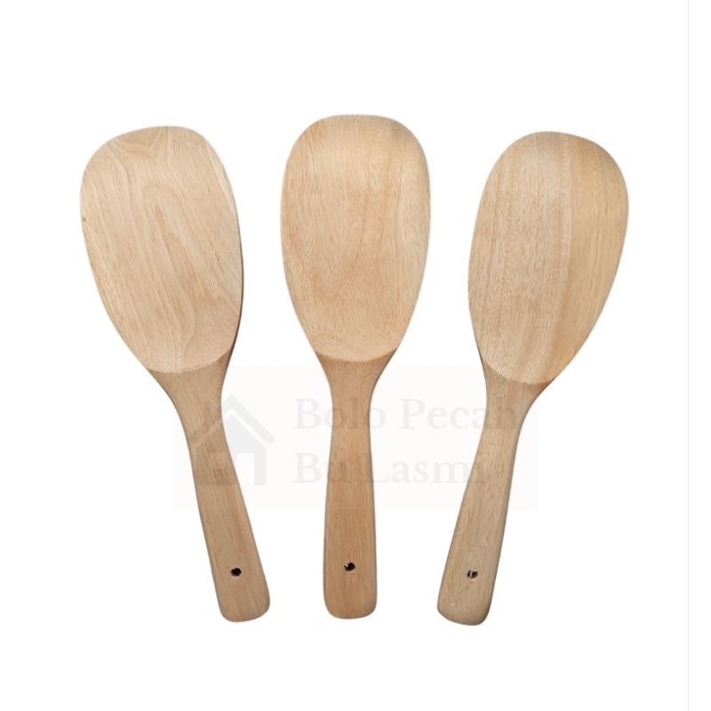 Centong Nasi Kayu Mahoni / Centong Kayu Besar / Centong Nasi Kayu Finishing Halus / Spatula Kayu
