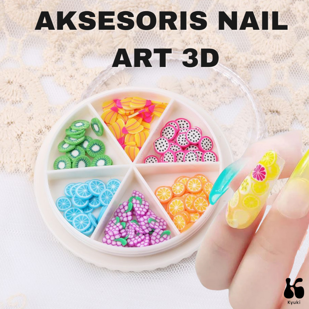 Hiasan Kuku Fruit 3D Premium Soft Clay/Nail art accessories fruit soft clay nail decorations/Aksesor