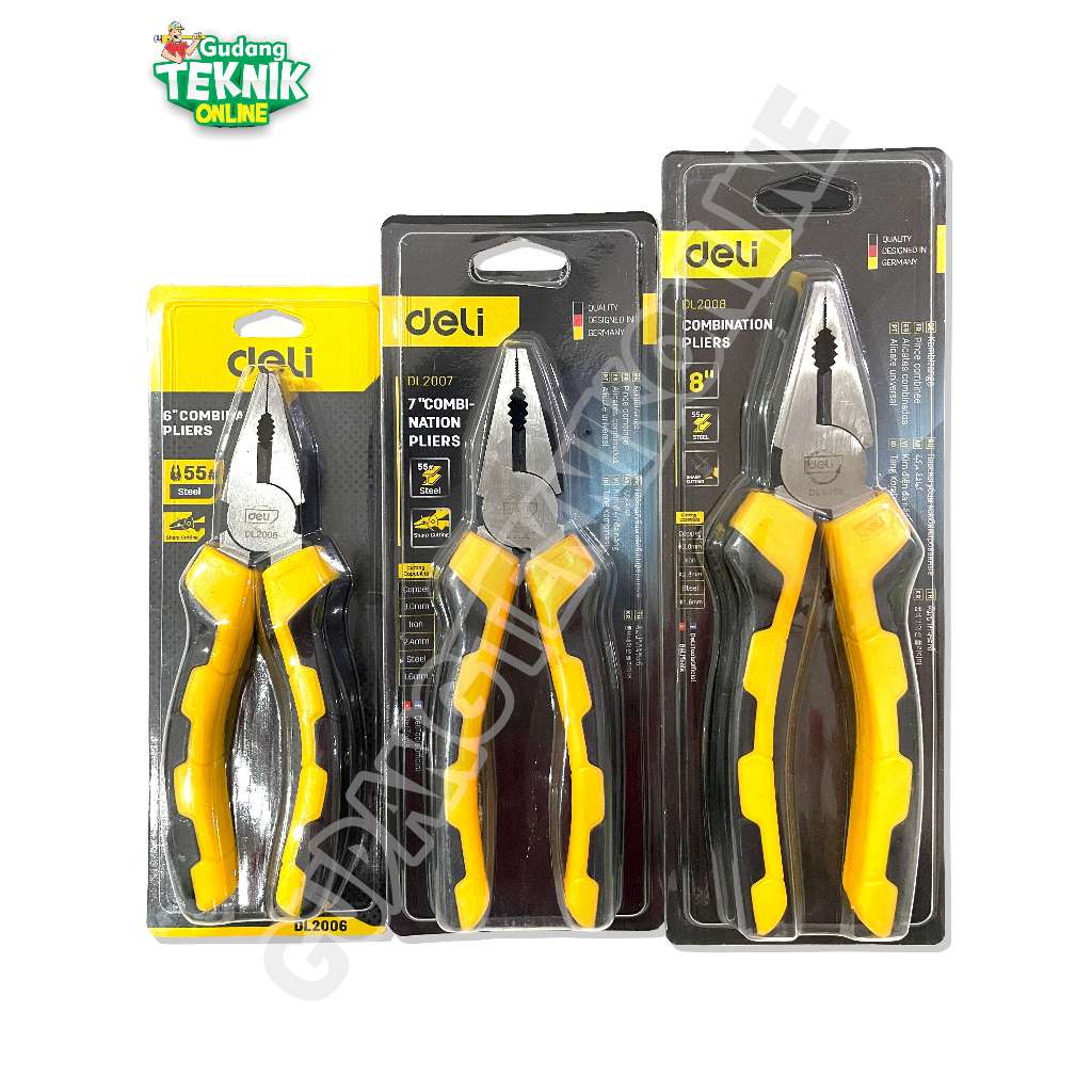 Tang Kombinasi 6" 7" 8" DELI / Tang Kombinasi 6 7 8 Inch Combinations Pliers DELI