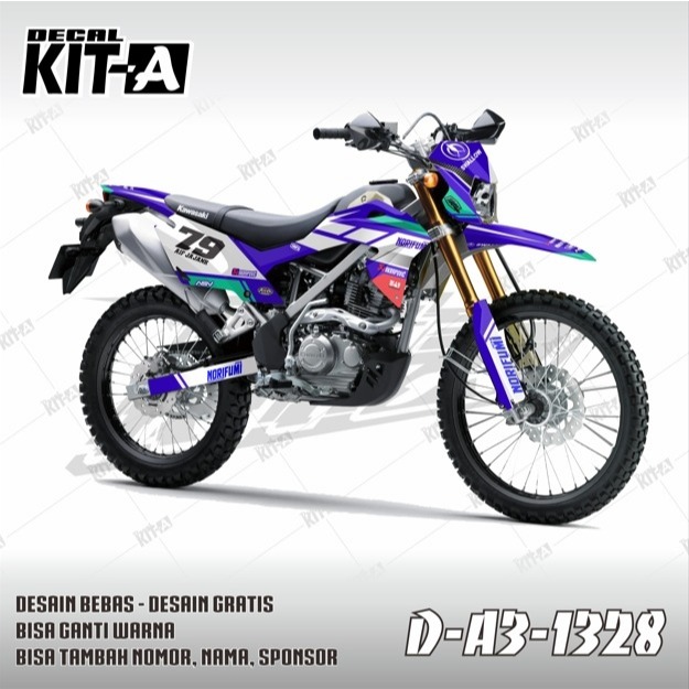 Decal Stiker Klx Bf 150 Biru Putih Dekal Striping Sticker New Klx  Bf Extreme 2018 A3-138