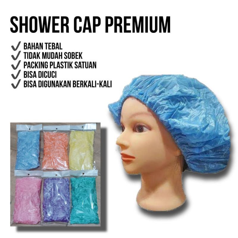 shower cap premium motif bunga