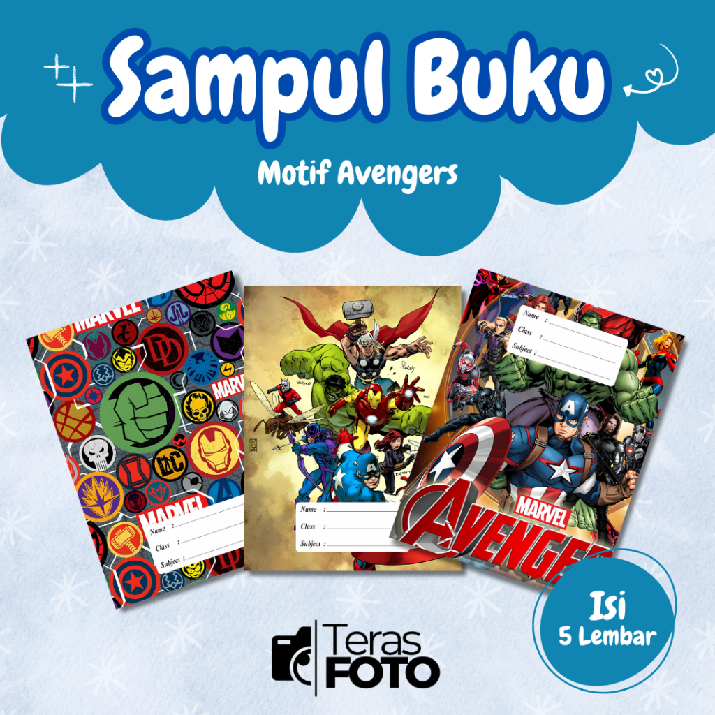 

(Isi 5 Lembar) SAMPUL BUKU MOTIF ESTETIK AVENGERS / SAMPUL BUKU TULIS SIDU CAMPUS BIGBOSS / SAMPUL BUKU BOOK COVER A5/B5 / SAMPUL BUKU AESTHETIC