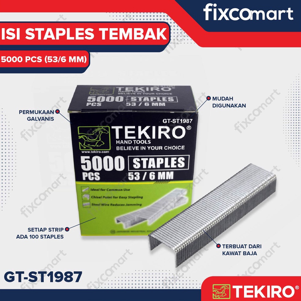 

KODE L7C3 Tekiro Isi Staples Tembak 6 MM 5 Pcs