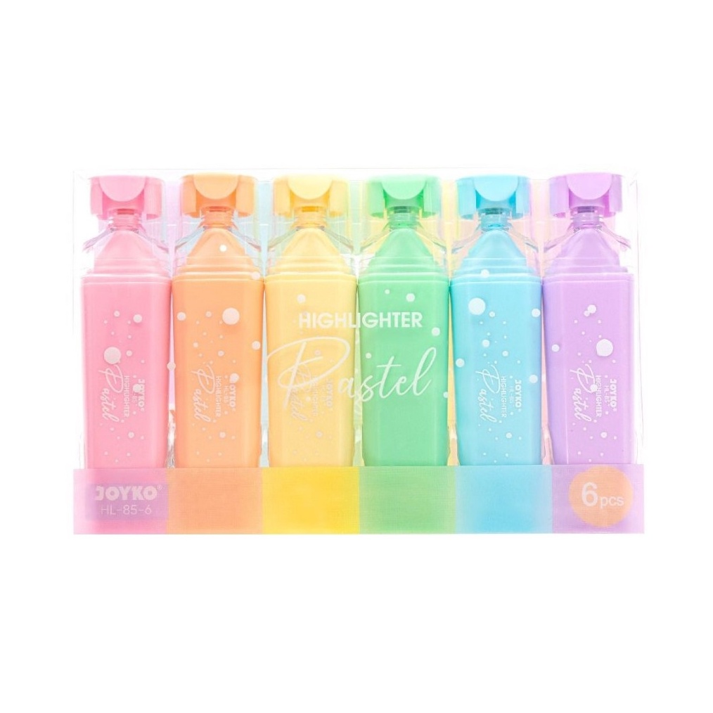 

KODE T42E SET Highlighter Penanda 6 Warna Soft Pastel Joyko HL856 MURAH