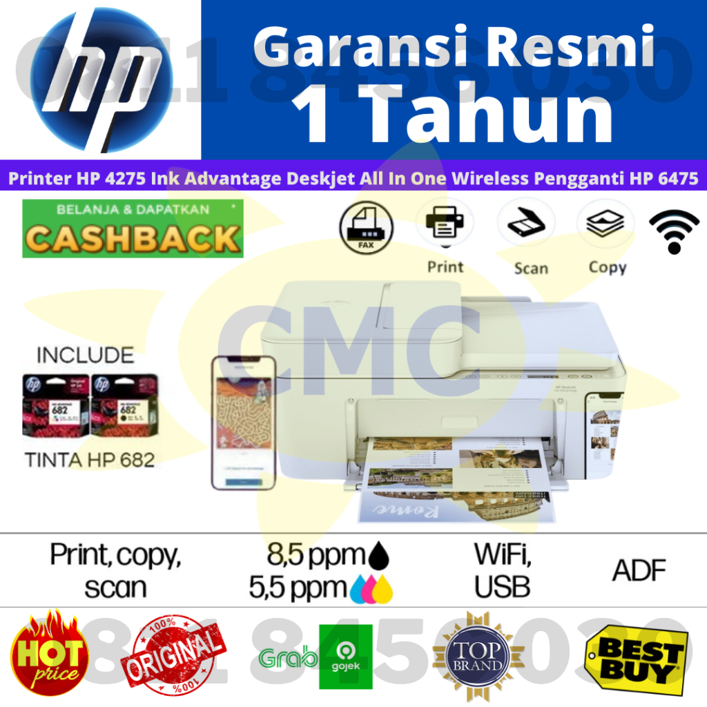 Printer HP DeskJet Ink Advantage 6475 All In One Wifi ADF Resmi Pengganti HP 4176