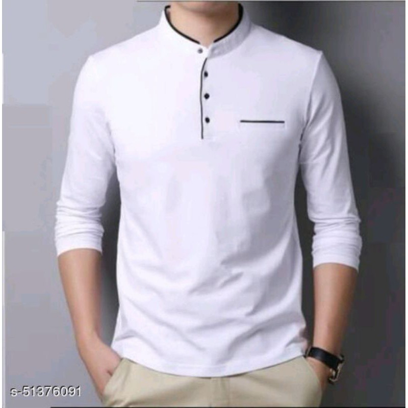 LP Putih Series ( S-M-L-XL-XXL ) Kaos polos pria Lengan Panjang Kerah Sanghai Cotton Combed 24 s Pre