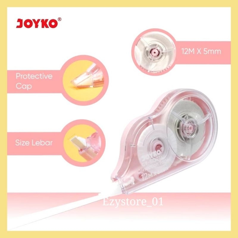 

Correction Tape / Tip-Ex Kertas Joyko CT-522PTL / CT 522PTL PASTEL