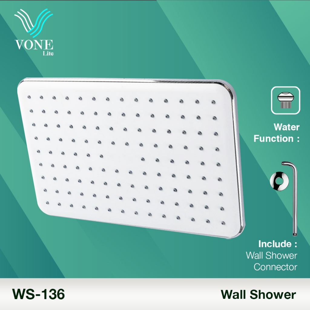 VONE Shower Set Wall Tembok Mandi Head Kepala Tanam Kotak WS-136 ( VONE LITE )